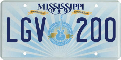 MS license plate LGV200