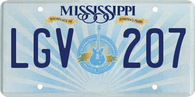 MS license plate LGV207