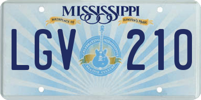 MS license plate LGV210