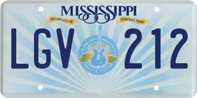 MS license plate LGV212