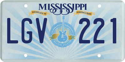 MS license plate LGV221