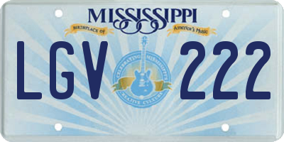 MS license plate LGV222
