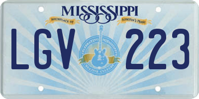 MS license plate LGV223