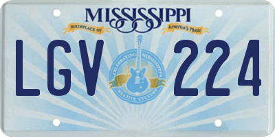 MS license plate LGV224