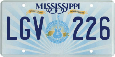 MS license plate LGV226