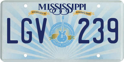MS license plate LGV239