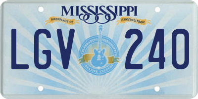 MS license plate LGV240