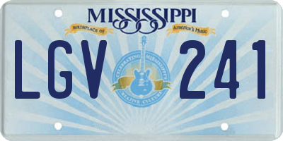 MS license plate LGV241