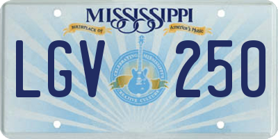 MS license plate LGV250