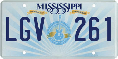 MS license plate LGV261