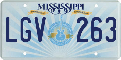 MS license plate LGV263