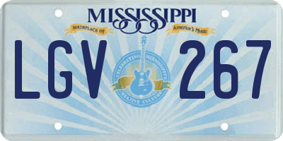 MS license plate LGV267