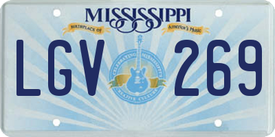 MS license plate LGV269
