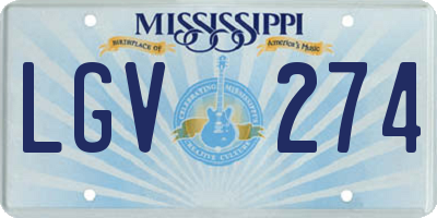 MS license plate LGV274