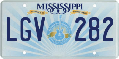 MS license plate LGV282