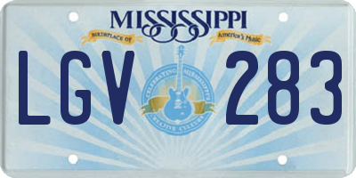 MS license plate LGV283