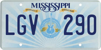 MS license plate LGV290