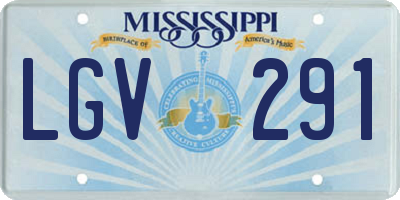 MS license plate LGV291