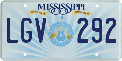 MS license plate LGV292