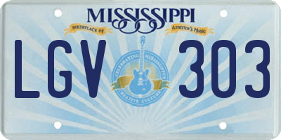 MS license plate LGV303