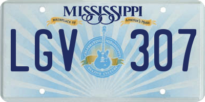 MS license plate LGV307