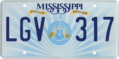 MS license plate LGV317