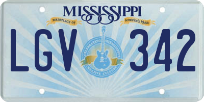MS license plate LGV342