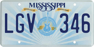 MS license plate LGV346