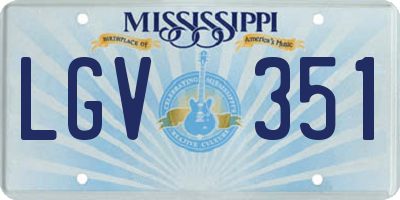 MS license plate LGV351