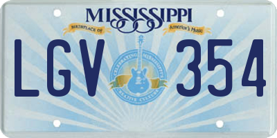 MS license plate LGV354