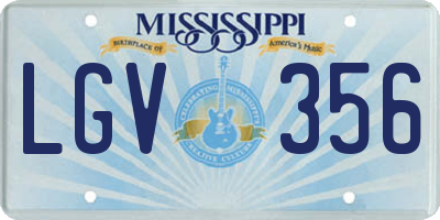 MS license plate LGV356