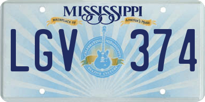 MS license plate LGV374