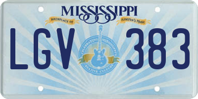 MS license plate LGV383
