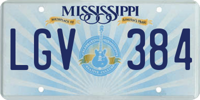 MS license plate LGV384