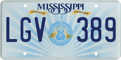 MS license plate LGV389
