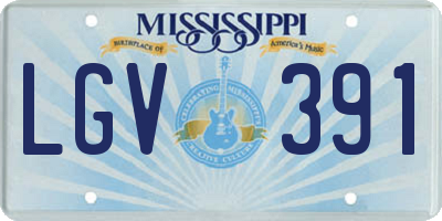 MS license plate LGV391