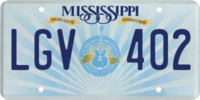 MS license plate LGV402