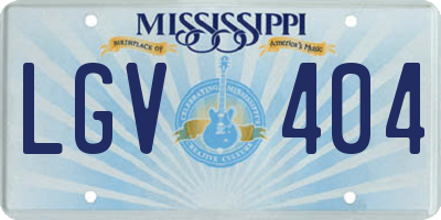 MS license plate LGV404