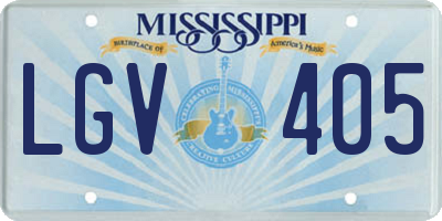 MS license plate LGV405