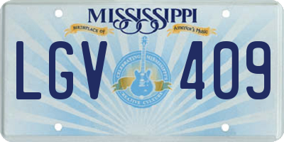 MS license plate LGV409