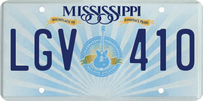 MS license plate LGV410