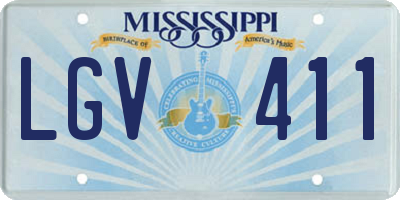 MS license plate LGV411