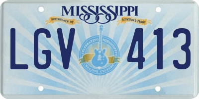 MS license plate LGV413
