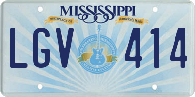 MS license plate LGV414