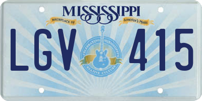 MS license plate LGV415