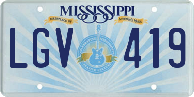 MS license plate LGV419