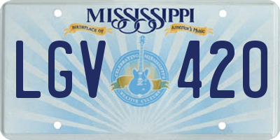 MS license plate LGV420