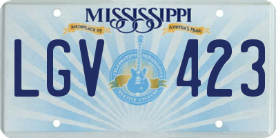 MS license plate LGV423