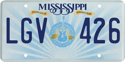 MS license plate LGV426