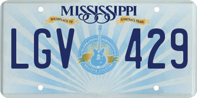 MS license plate LGV429